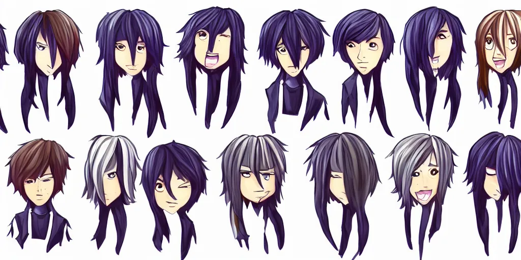 Anime Hair style Model for Men character | 3D model