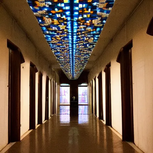 Image similar to “Hallway leading to the QR code of Nativity. Scanning it led to the Singularity. Wikimedia Commons”