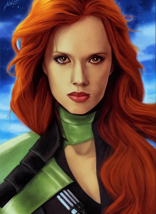 Image similar to mara jade skywalker, from star wars legends books, star wars portrait art