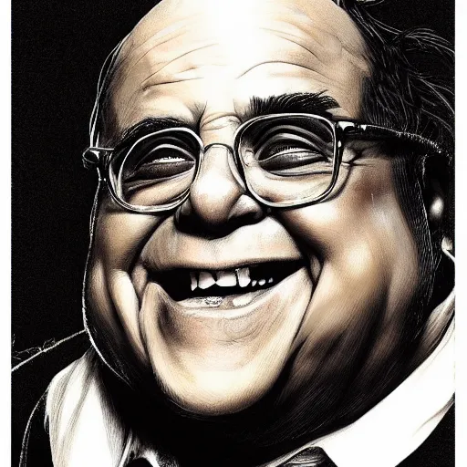 Prompt: DAnny Devito as anime waifu, anime, weeb, die cut sticker , intricate, elegant, highly detailed, digital painting, artstation, concept art, smooth, sharp focus, illustration, art by artgerm and greg rutkowski and alphonse mucha and francisco goya