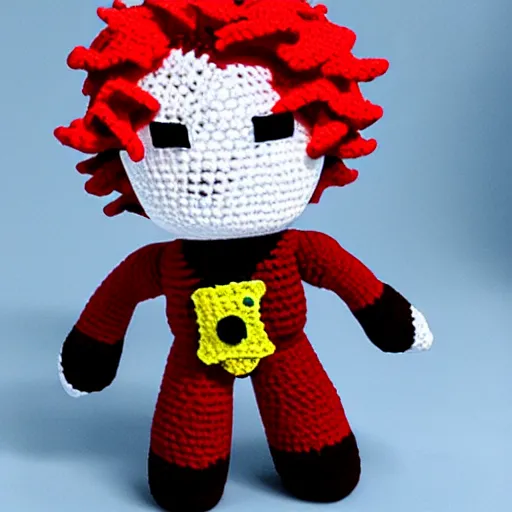 Image similar to kakyoin as a crochet doll