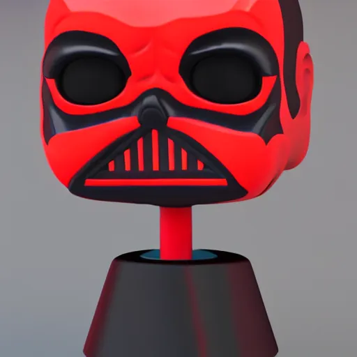 Image similar to darth!!! maul!!!, cute bobble!!! head!!!, blender render, depth of field