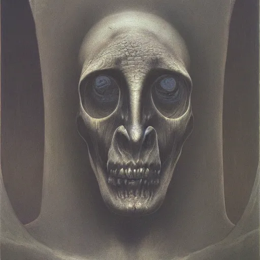 Image similar to zealot by Zdzisław Beksiński, oil on canvas