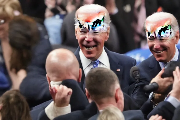 Image similar to joe biden in pain falling down stairs