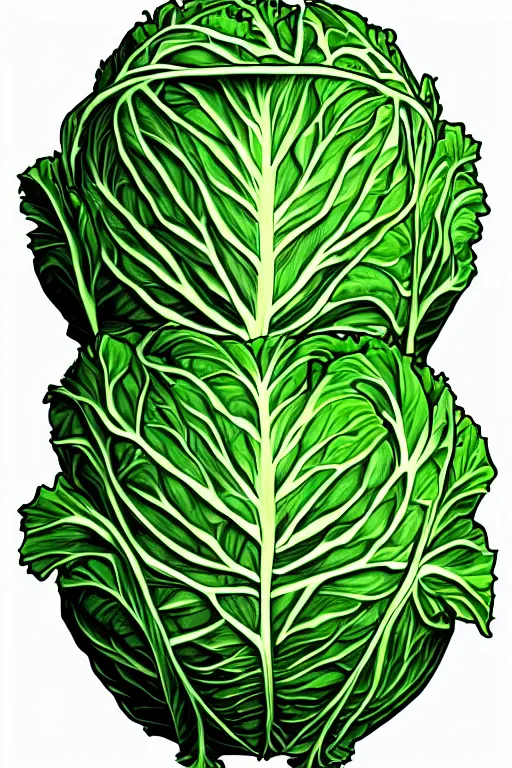 Image similar to cabbage humanoid, symmetrical, highly detailed, digital art, sharp focus, trending on art station, anime art style