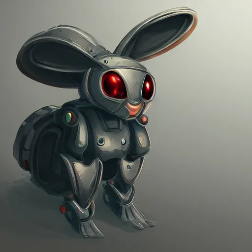 Prompt: rabbit robot, digital art in the style of alexander trufanov artstation