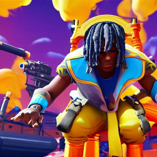 Image similar to rapper Chief Keef in Fortnite very detailed 4K quality super realistic