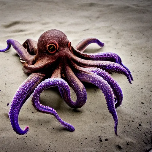 Image similar to octopus wrestling with a sphere, sphere is earth, 5 5 mm