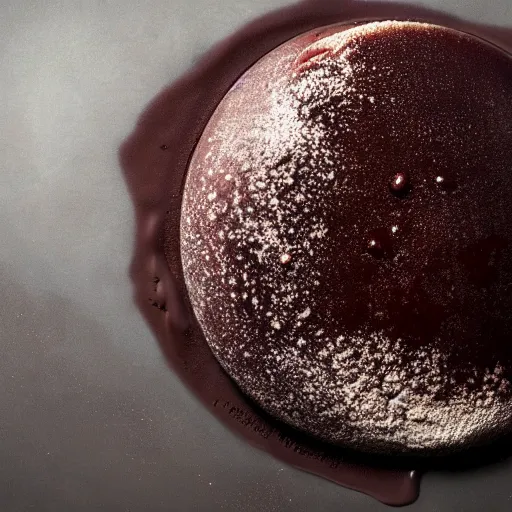 Image similar to Planet stained with chocolate sauce