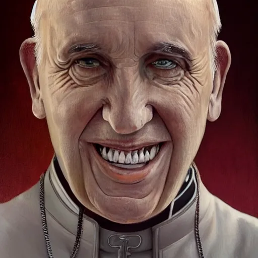 Image similar to a beautfiul award winning commission portrait of pope francis with tattoos,digital art,art by greg rutkowski,character design by charles bowater,photorealistic,ross tran,hyperdetailed,detailed face,fascinating,2021,western comic style