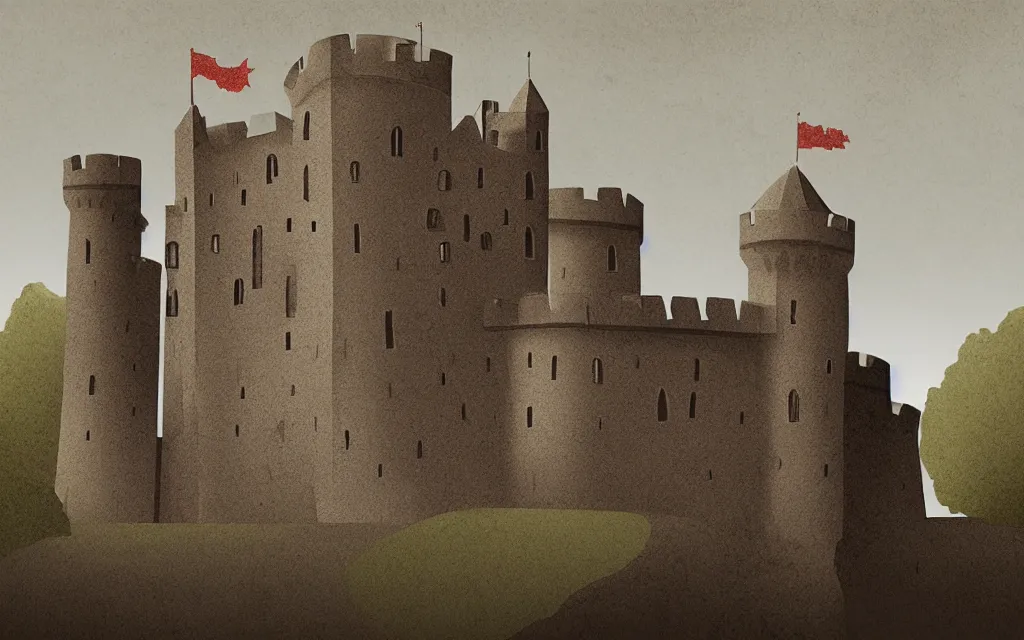 Image similar to a boring old castle illustration