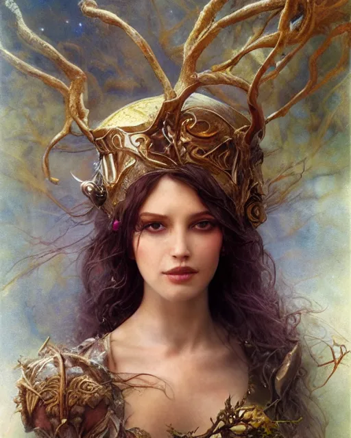 Prompt: dryad, stern like athena, a singer, portrait, studio lighting by jessica rossier and brian froud and gaston bussiere