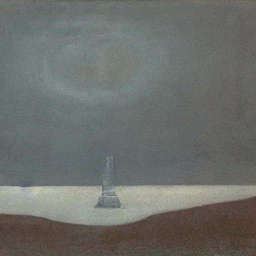 Prompt: the abstract painting'arctic monolith ', by caspar david friedrich!!!, by rothko!!!