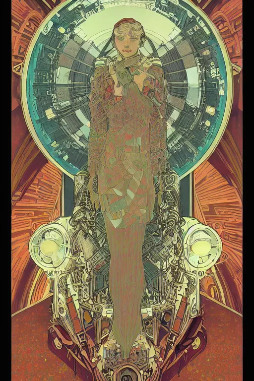 Prompt: Robot dreams by greg rutowski , victo ngai , alphonse mucha