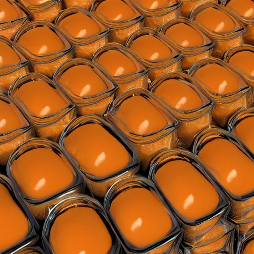 Prompt: 1 0 0 0 0's of yellow - orange colored lip balm tubes in scattered in giant piles, high detail, shaded, backlit, glossy, ultrawide angle, octane render