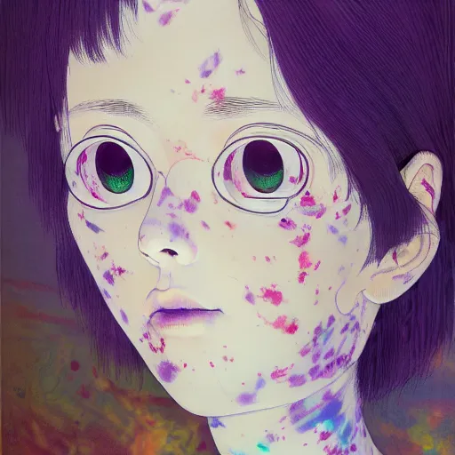 Prompt: prompt : violet portrait soft light painted by james jean and katsuhiro otomo and erik jones, inspired by evangeleon anime, smooth face feature, intricate oil painting, high detail illustration, sharp high detail, manga and anime 1 9 9 9