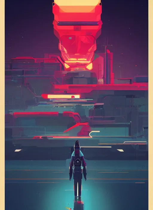 Prompt: poster art by james gilleard, cgsociety, retrofuturismr