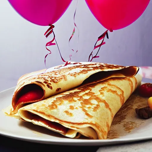 Image similar to photo of a breton crepe with birthday balloons