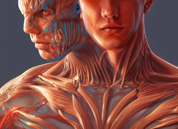 Prompt: a biologic boy 4 1 6 0 by artgerm and ernt haeckel, vivid colour, trending on artstation