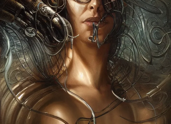 Prompt: john turturro with reptile eyes, black metal shiny skin. intricate, elegant, highly detailed, centered, digital painting, artstation, concept art, smooth, sharp focus, illustration, artgerm, tomasz alen kopera, peter mohrbacher, donato giancola, joseph christian leyendecker, wlop, frank frazetta