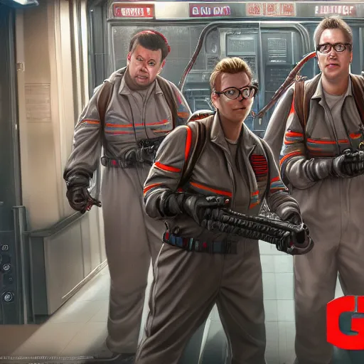 Prompt: ghostbusters on the ny subway, hyper detailed, dramatic lighting, cgsociety, realistic, hyper detailed, insane details, intricate, dramatic lighting, hypermaximalist, golden ratio, rule of thirds, octane render, weta digital, micro details, ultra wide angle, artstation trending, 8 k,