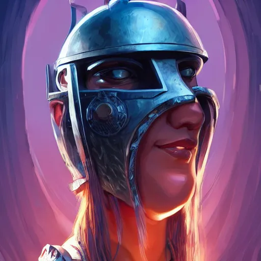 Image similar to cyberpunk viking helmet mask warrior goddess robot ninja fantasy, art gta 5 cover, official fanart behance hd artstation by jesper ejsing, by rhads, makoto shinkai and lois van baarle, ilya kuvshinov, ossdraws