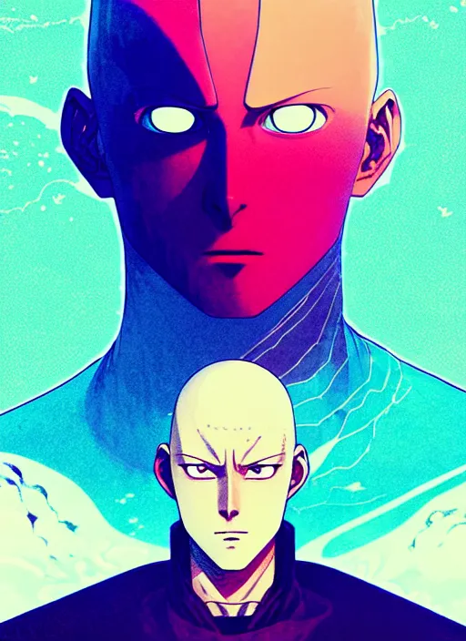 Prompt: portrait of saitama, epic, anime, artstation winner by victo ngai, kilian eng and by jake parker, by conrad roset, swirly vibrant color lines, winning award masterpiece, fantastically gaudy, aesthetic octane render, 8 k, hd resolution