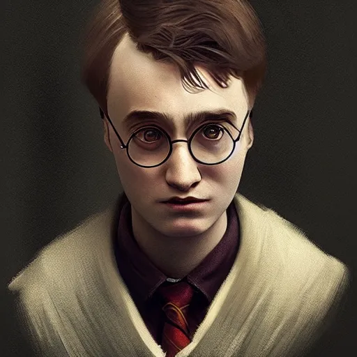 Prompt: Very detailed Harry Potter , artwork portrait by Sergey Kolesov, arstation,