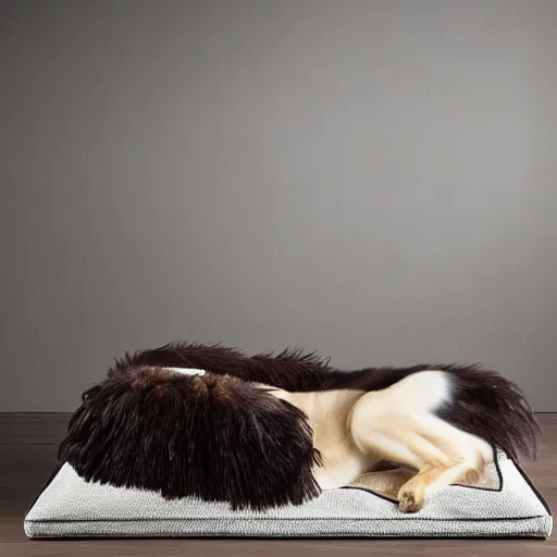 Prompt: luxurious dog bed inspired by Marcel Breuer