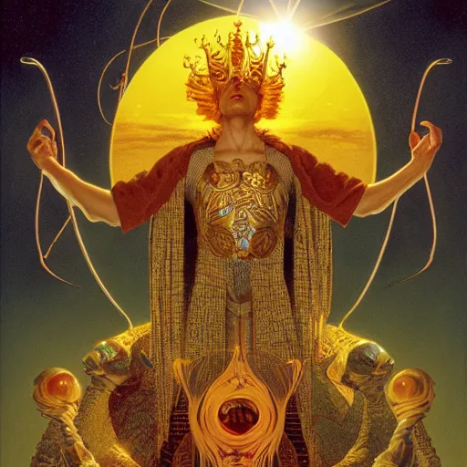 Prompt: The Sun King, by James C. Christensen and Wojciech Siudmak