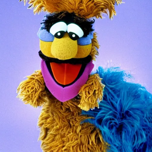 Image similar to A service dog muppet, sesame street