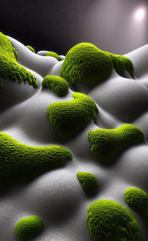 Image similar to highly detailed ultra sharp 3 d render cinematic composition of a smooth ceramic porcelain biomorphic magnolia stone nebula fluid fractal sci - fi surreal architecture landscape, granite, metallic, magnesium, marble, moss and lichen, vincent callebaut composition, mamou - mani, archviz, beautiful lighting, 8 k, unreal engine, hdr,