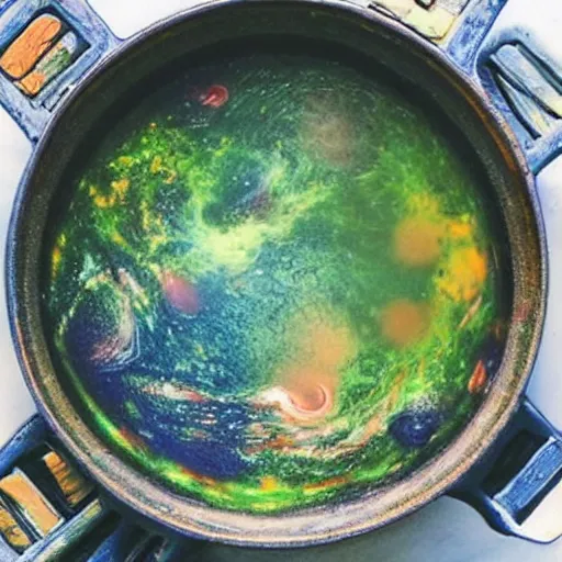 Prompt: universe in a pot, universe