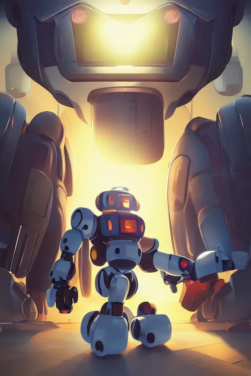 Image similar to metabots medabots medarotto medarot robot minimalist comics, behance hd by jesper ejsing, by rhads, makoto shinkai and lois van baarle, ilya kuvshinov, rossdraws global illumination ray tracing hdr radiating a glowing aura