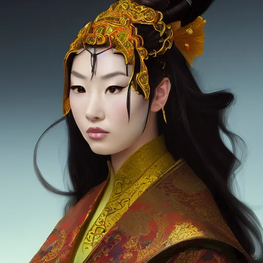 Image similar to beautiful women with oriental faces, character portrait, sharp, digital matte painting, by asher brown durand, trending on artstation