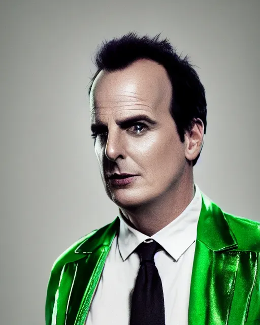 Image similar to Will Arnett as Beetlejuice, white makeup, green hair, cinematic lighting, 4k photograph