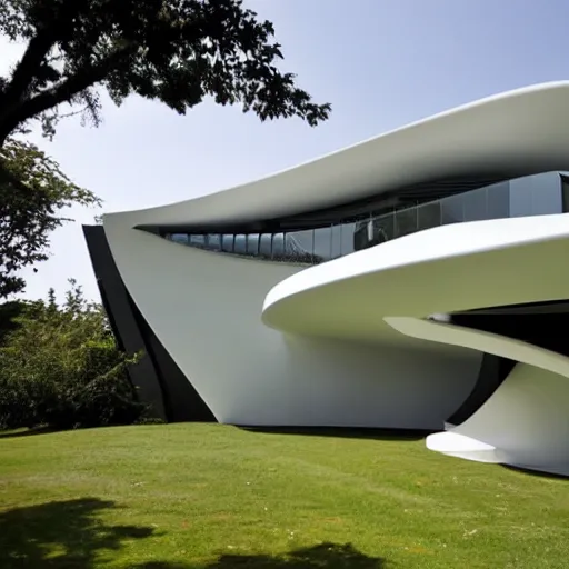 Image similar to house designed by zaha hadid