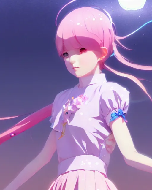 Image similar to pastel magical girl anime screenshot, anime, intricate, sharp focus, illustration, highly detailed, digital painting, concept art, matte, art by ilya kuvshinov and ruan jia and greg rutkowski, masterpiece