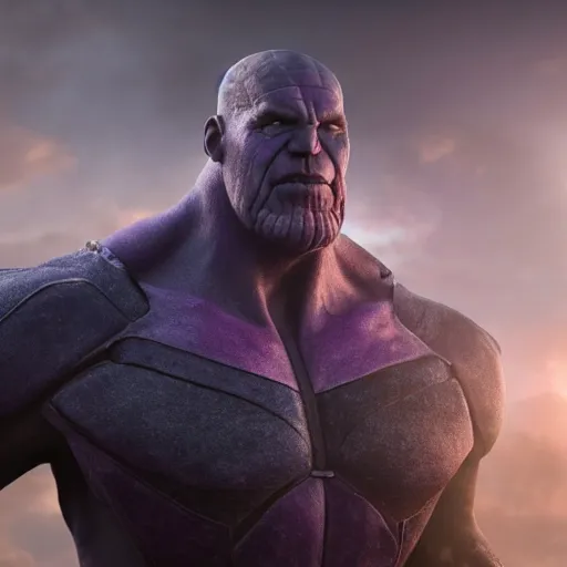 Prompt: Andrej Babiš as thanos, 4k movie still