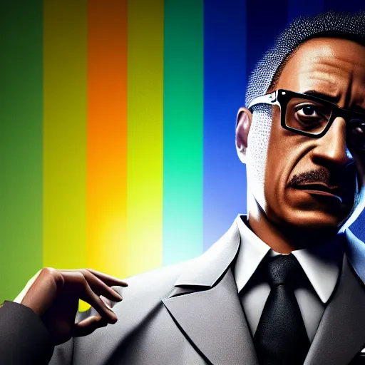 Image similar to Gustavo Fring as a Rainbox six siege operator, 4k, highly detailed