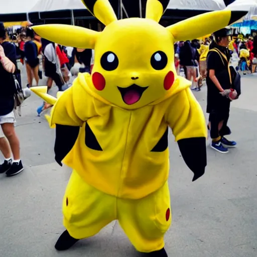 Image similar to cosplay of pikachu from pokemon at summer comiket 2 0 1 9
