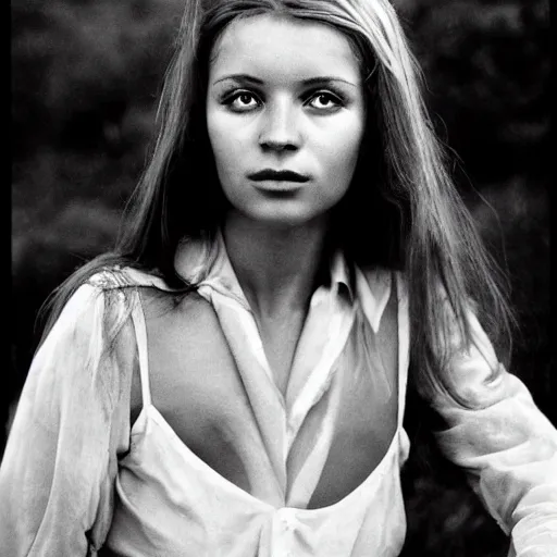 Image similar to photo portrait of a young beautiful ukrainian woman by terry o'neill