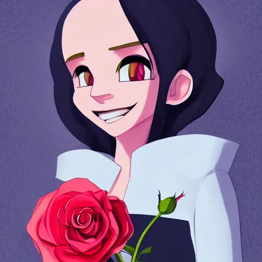 Image similar to digital painting, accurate details, james of team rocket holding a rose, elegant, cool, trending on artstation, fanart