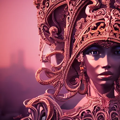 Image similar to portrait of wonderful princess, glowing, ornate and intricate, jaw dropping, dynamic lighting, intricate and detailed, 4 k octane render