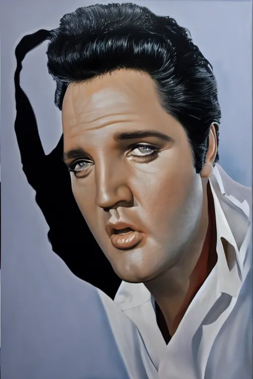 Prompt: elvis presley starring as jerry seinfeld on seinfeld, oil on canvas, intricate, portrait, 8 k highly professionally detailed, hdr, cgsociety