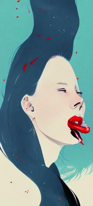 Image similar to lots of swirling, dreamy, thick smoke exhaled from a young woman's open mouth, by conrad roset, dramatic digital art, trending on artstation