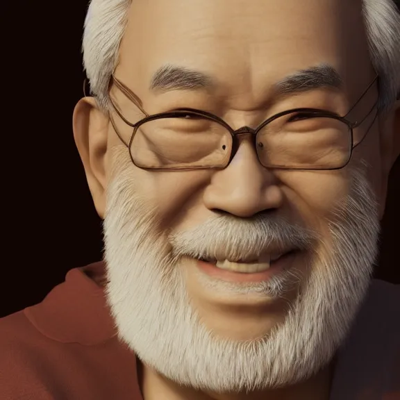 Image similar to a portrait of a shiny glowing heavenly asian elderly man with white beard, night, 8 k, octane render, artstation, digital art.