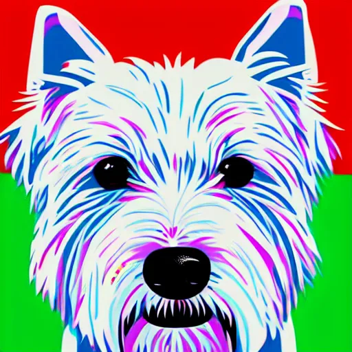 Image similar to pop art of a westie
