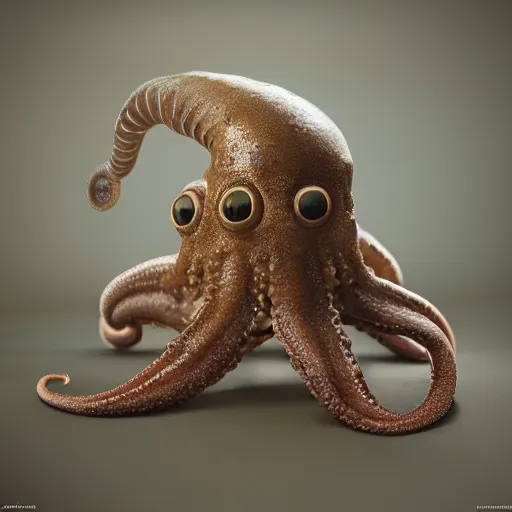 Image similar to hyperrealistic dslr film still of anthropomorphic cephalopod wearing a hat, stunning 8 k octane comprehensive 3 d render, inspired by istvan sandorfi & greg rutkowski & unreal engine, perfect symmetry, dim volumetric cinematic lighting, extremely hyper - detailed, extremely lifelike attributes & lifelike texture, intricate, masterpiece, artstation, stunning