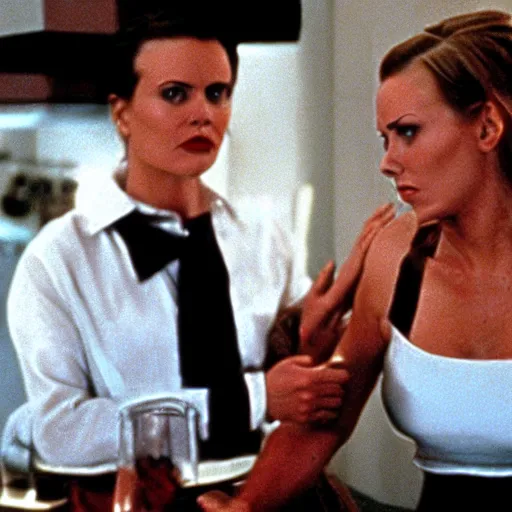 Prompt: Housewifes in American Psycho (1999)